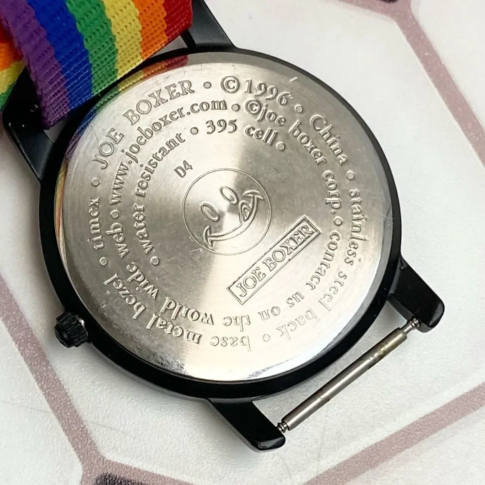 Vintage 1996 Joe Boxer X Timex Wheel of Fortune Men's Unisex Watch Rainbow Strap